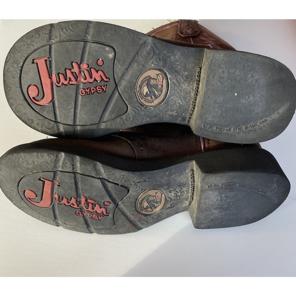 Justin Gypsy Boots Womens Size 8 B Brown Western Cowgirl Pull On L9903 Leather - Picture 4 of 9